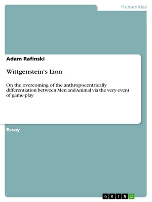 cover image of Wittgenstein's Lion